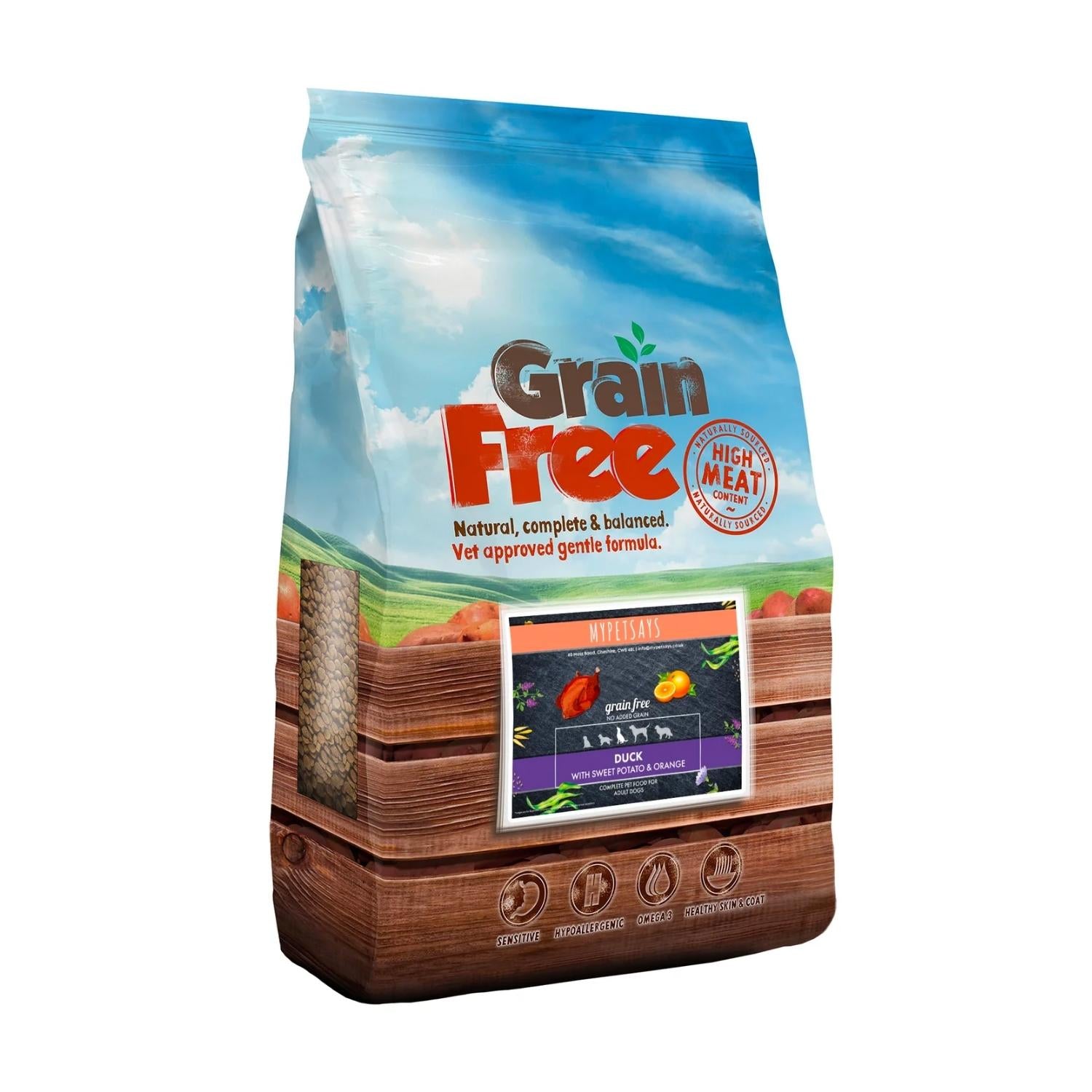 Grain Free Dog Food Duck, Sweet Potato Orange