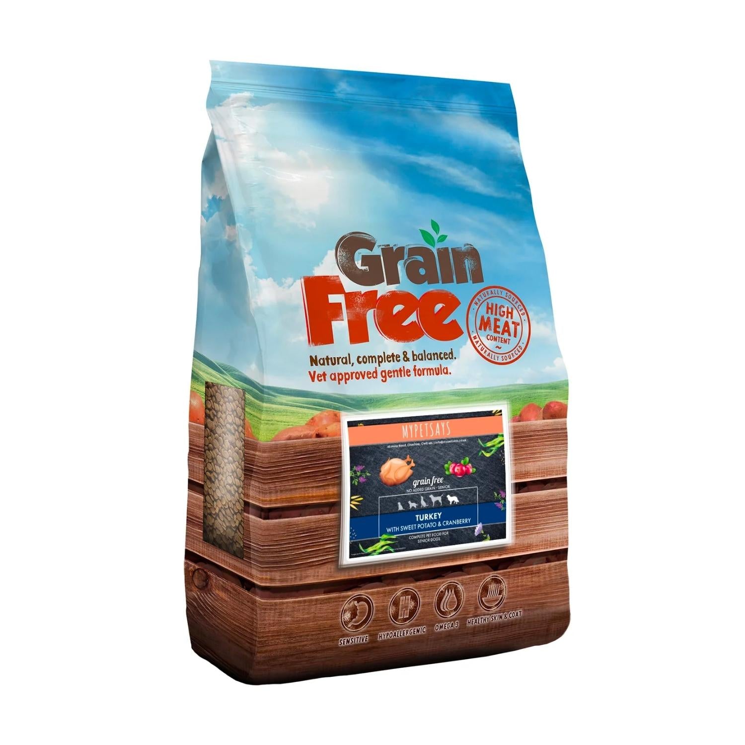 Grain Free Senior Dog Food - Turkey, Sweet Potato and Cranberry