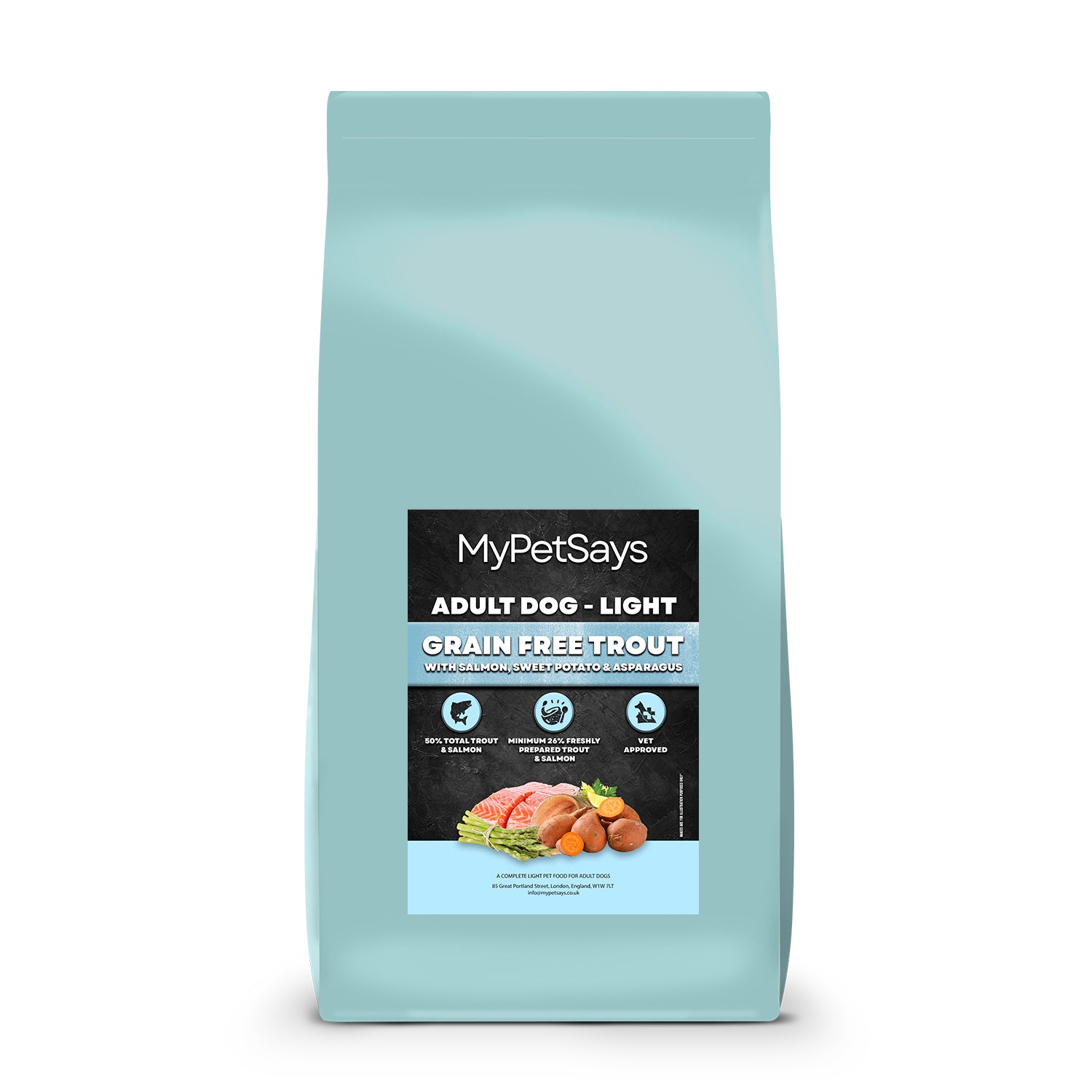 Grain Free Adult Light Dog Food - Trout with Salmon, Sweet Potato & Asparagus