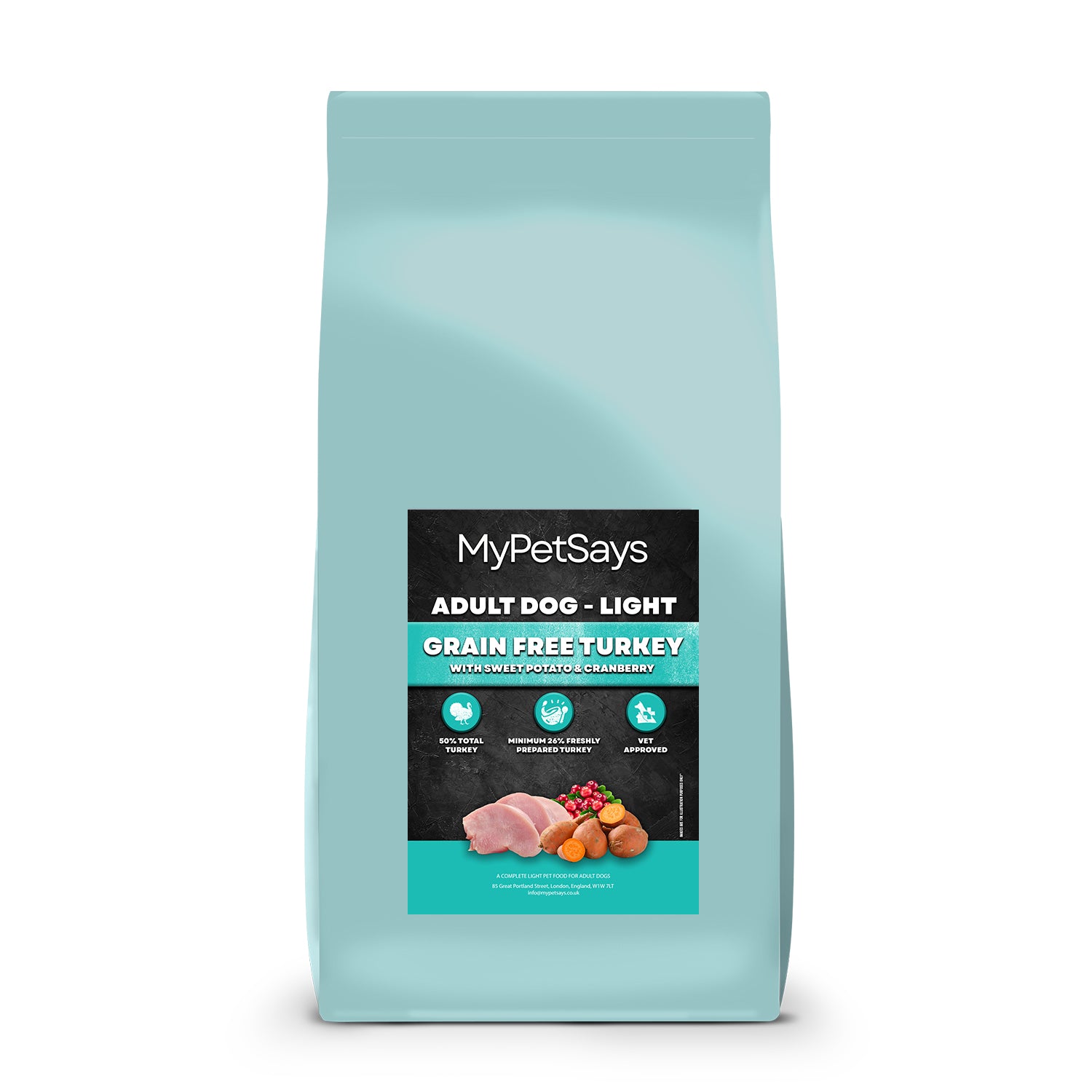 Grain Free Adult Light Dog Food - Turkey, Sweet Potato and Cranberry