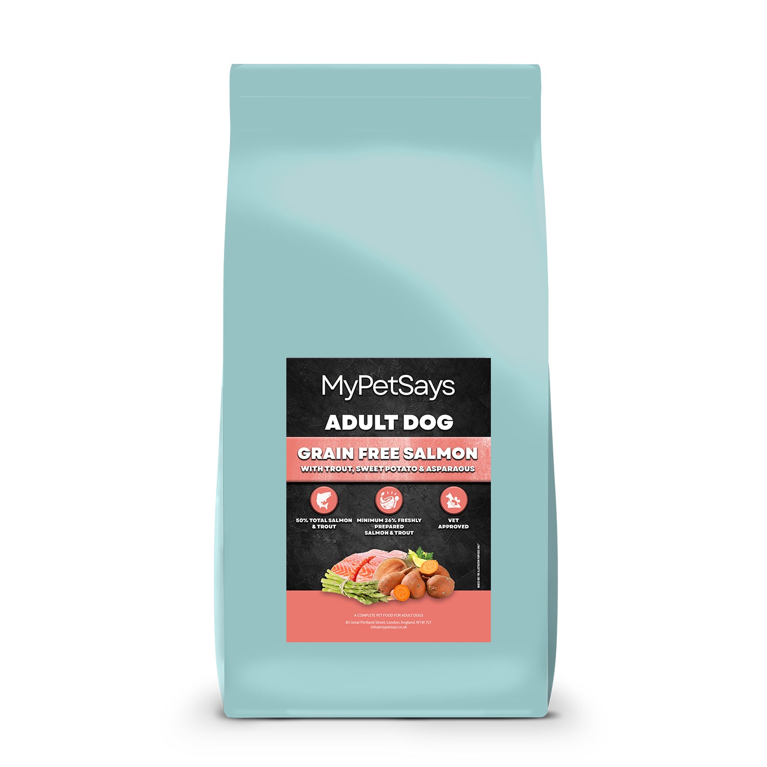 Grain Free Dog Food - Salmon, Trout, Sweet Potato & Asparagus