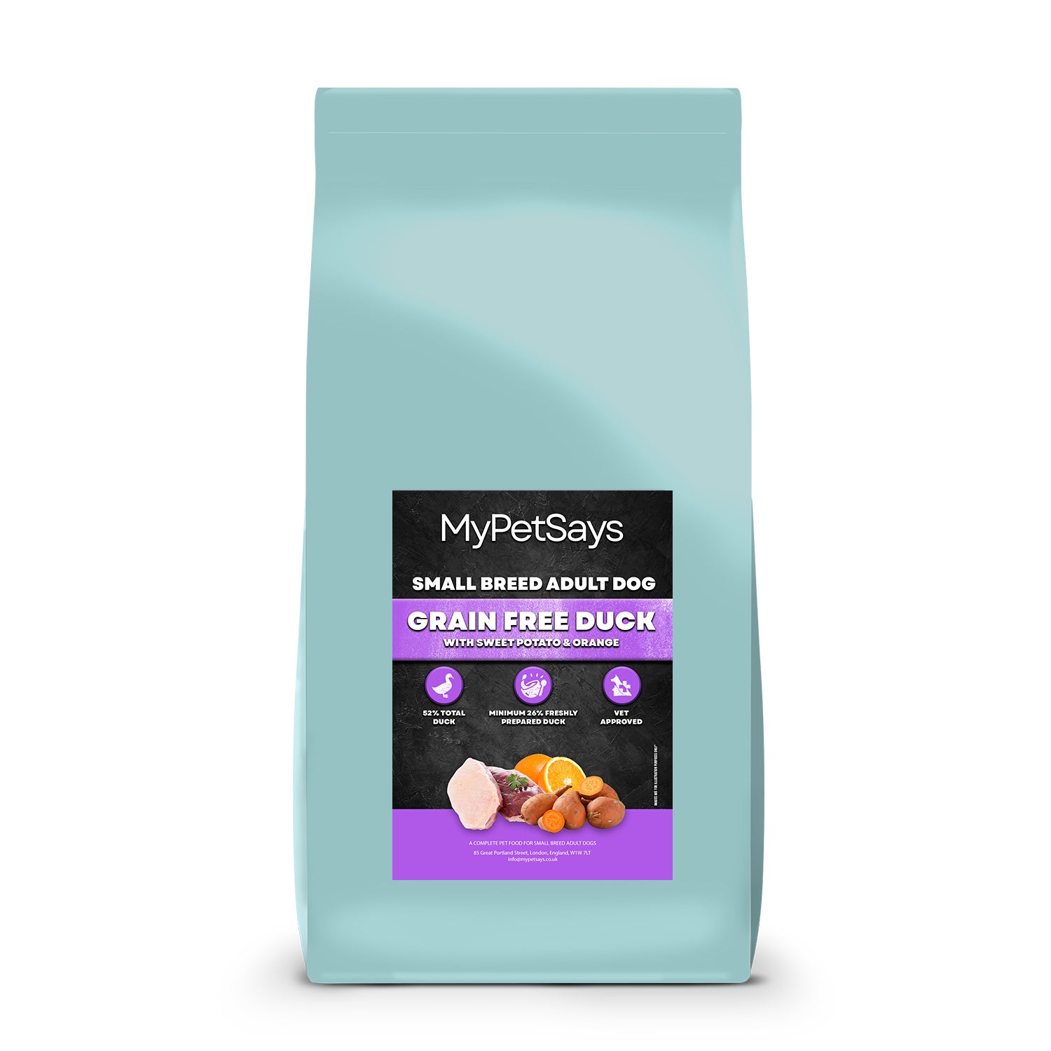 Grain Free Dog Food - Small Breed Duck, Sweet Potato & Orange