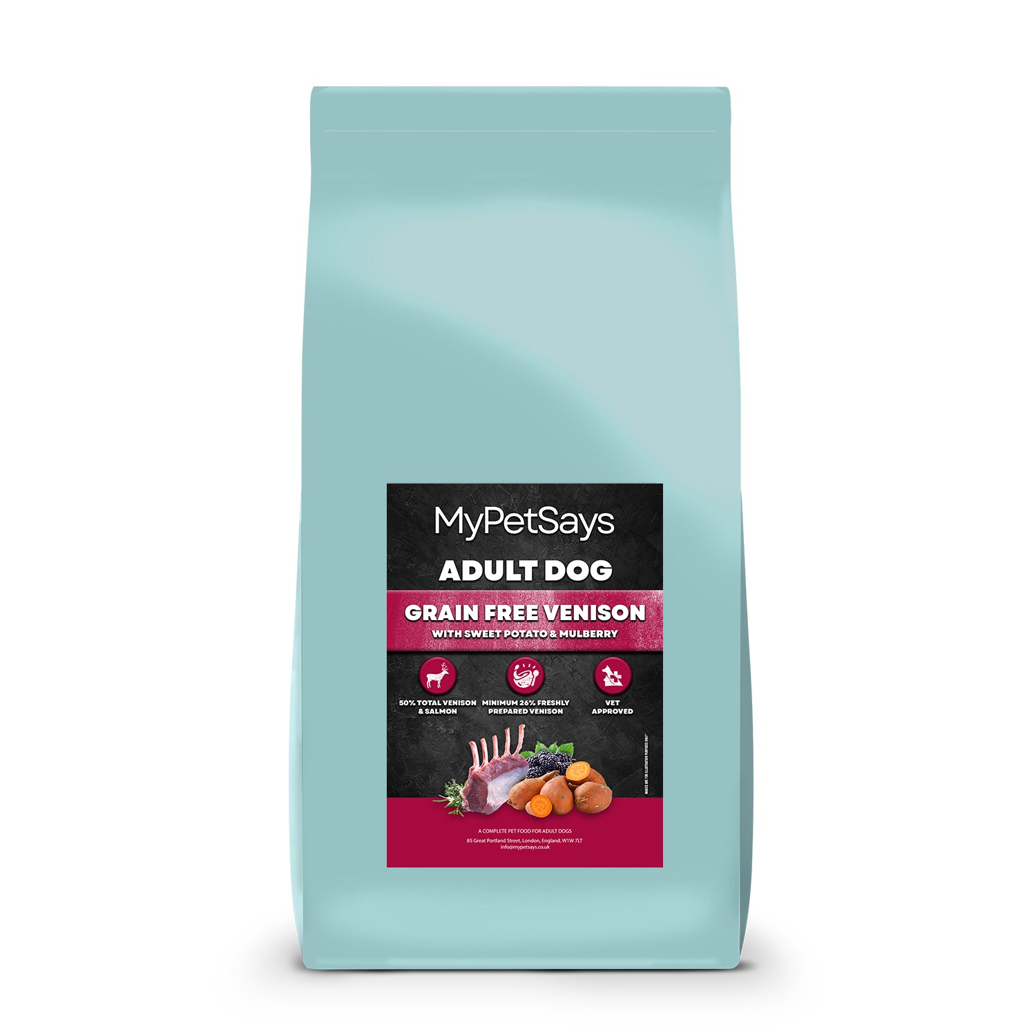 Grain Free Dog Food - Venison, Sweet Potato & Mulberry