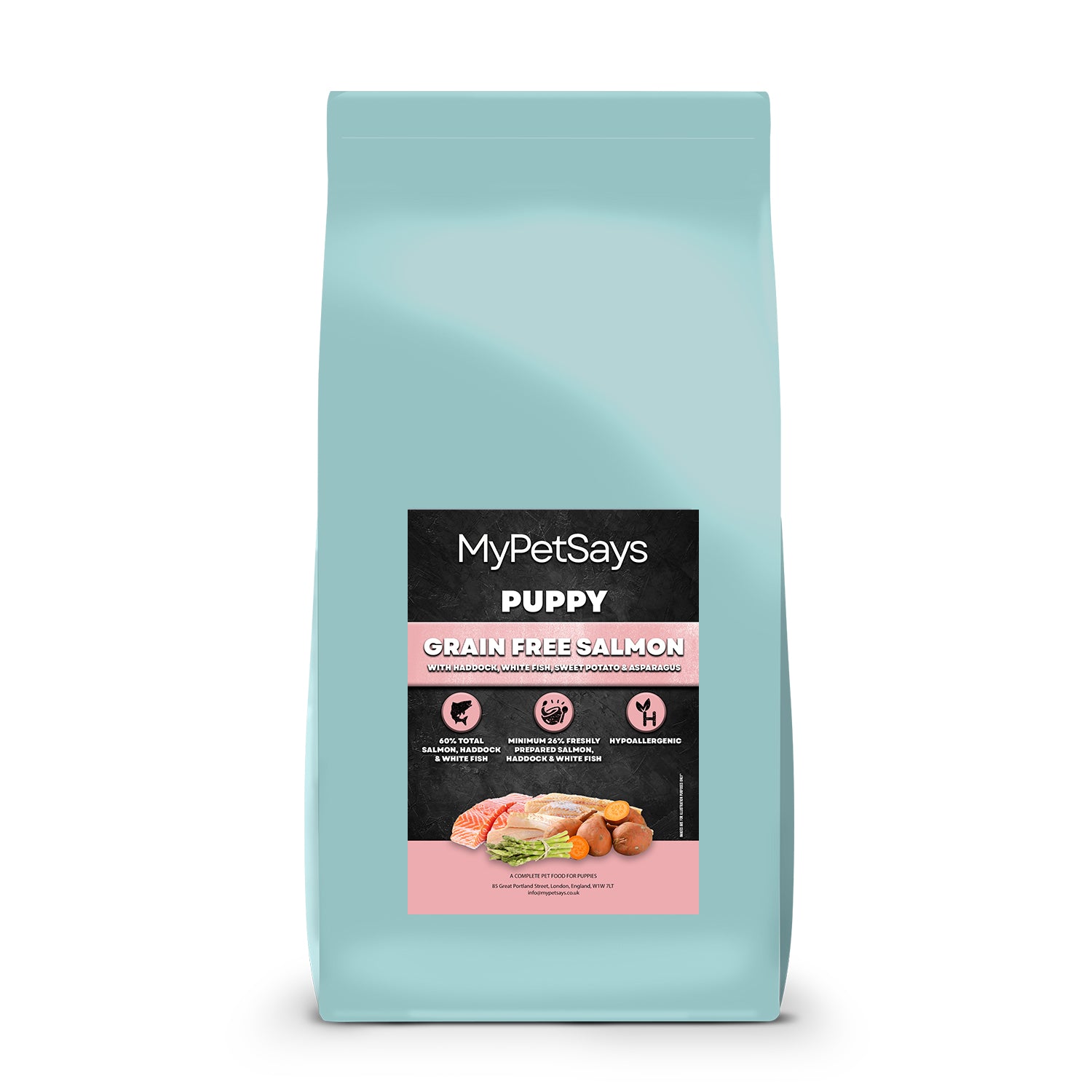 Grain Free Puppy Food - Salmon & Haddock with Sweet Potato & Asparagus