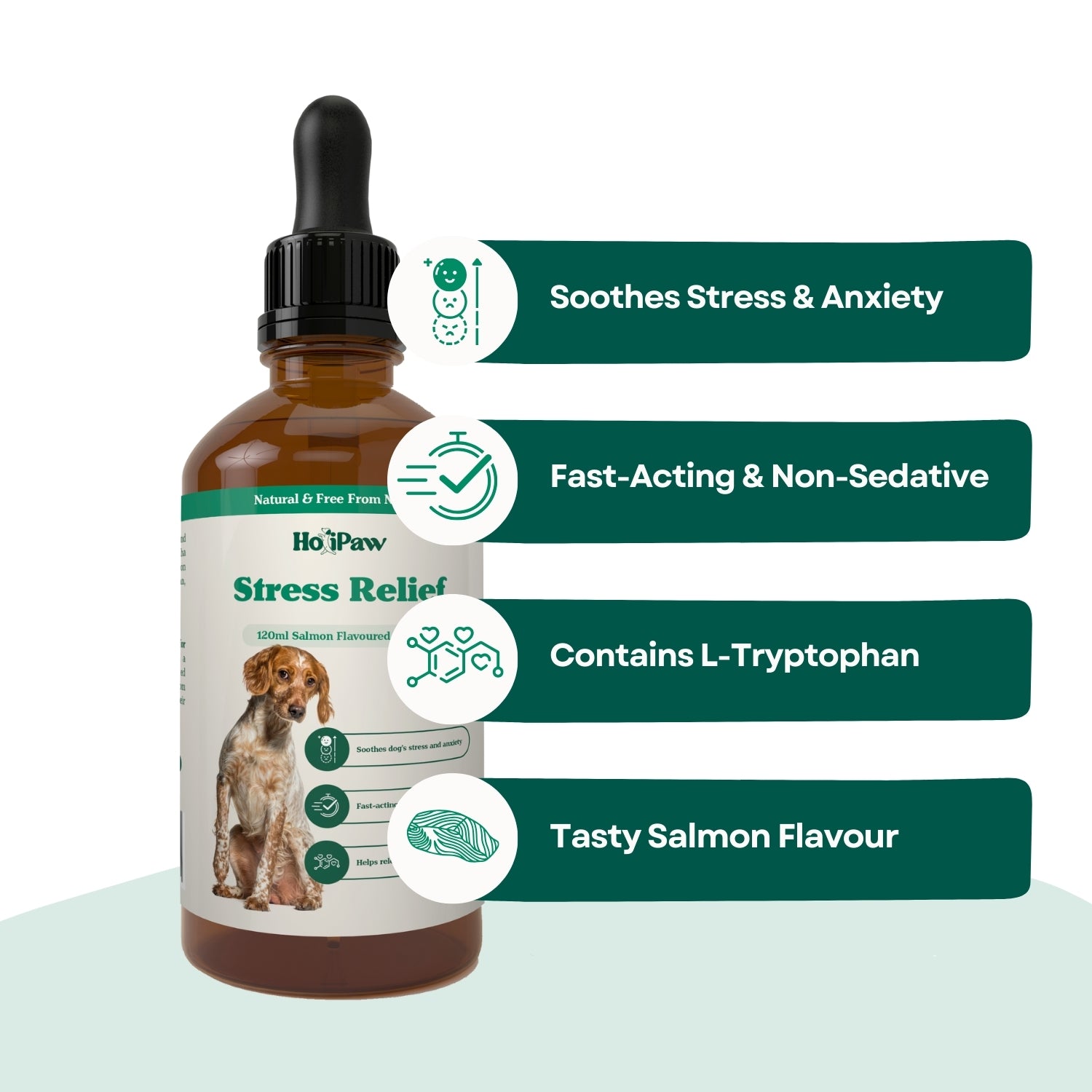 Benefits of calming supplement for dogs HoliPaw Stress Relief Calming Drops for Dogs