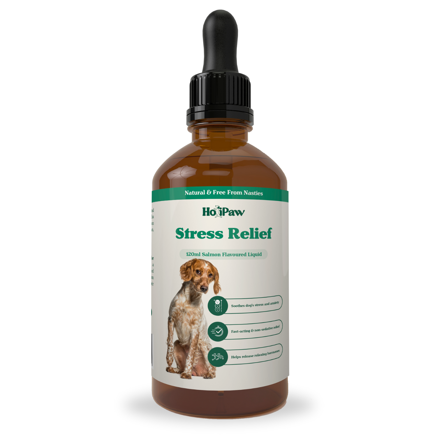 HoliPaw Stress Relief Natural Calming Drops for Dogs, calming supplement for dogs with anxiety, tasty salmon flavour