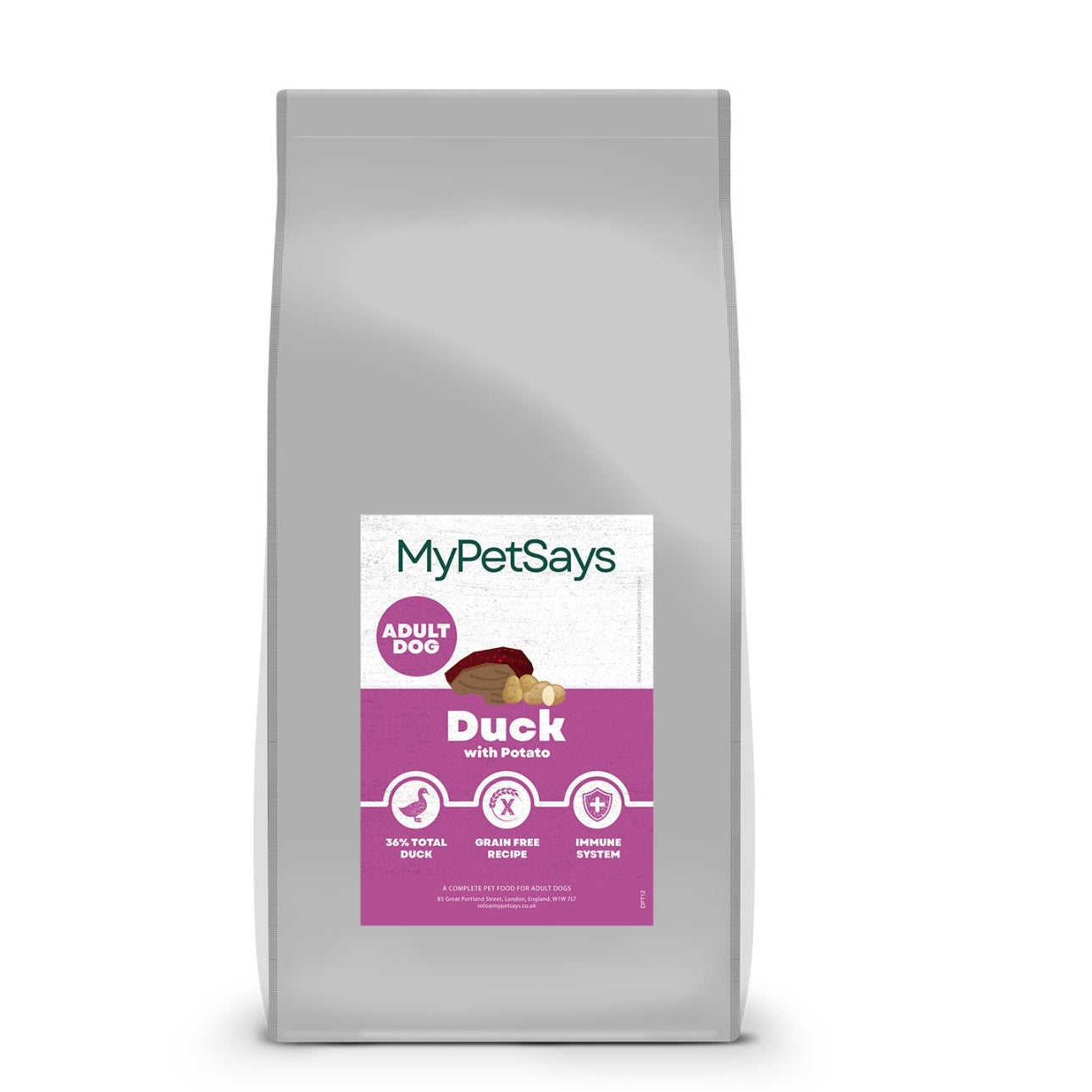 Super Premium Adult No Added Grain or Cereal Dog Food - Duck & Potato