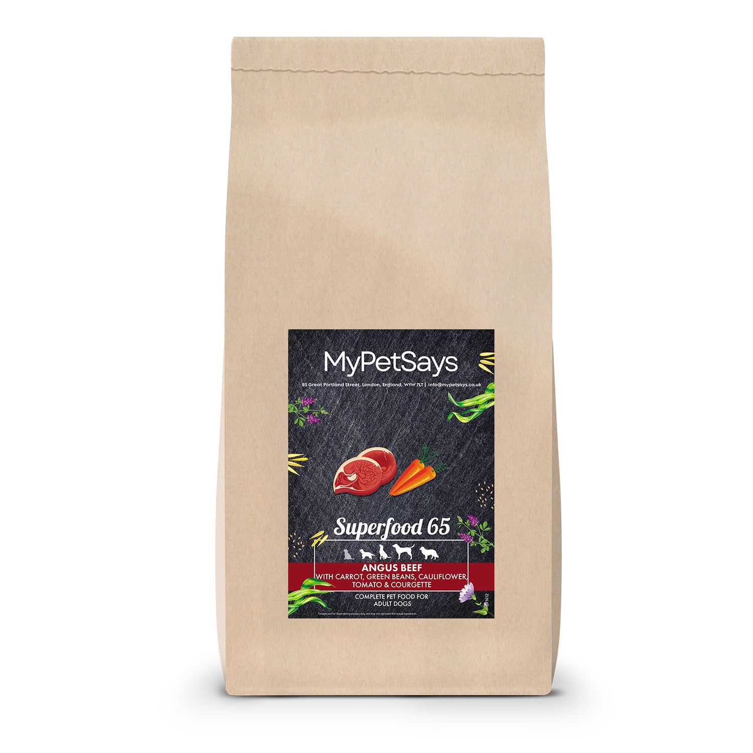 Superfood 65 Adult Dog Food - Angus Beef 15kg Bag