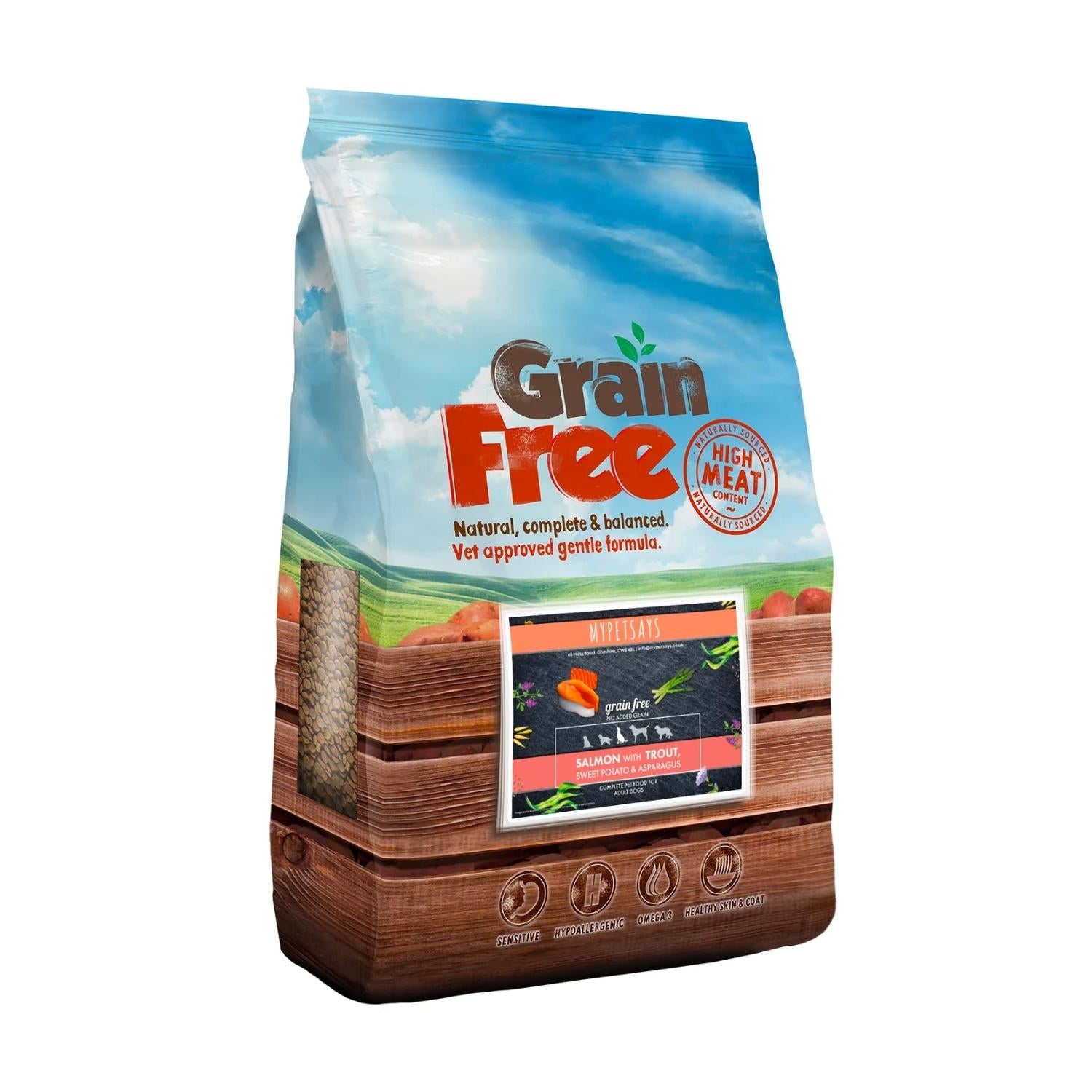 Grain Free Dog Food - Salmon, Trout, Sweet Potato & Asparagus