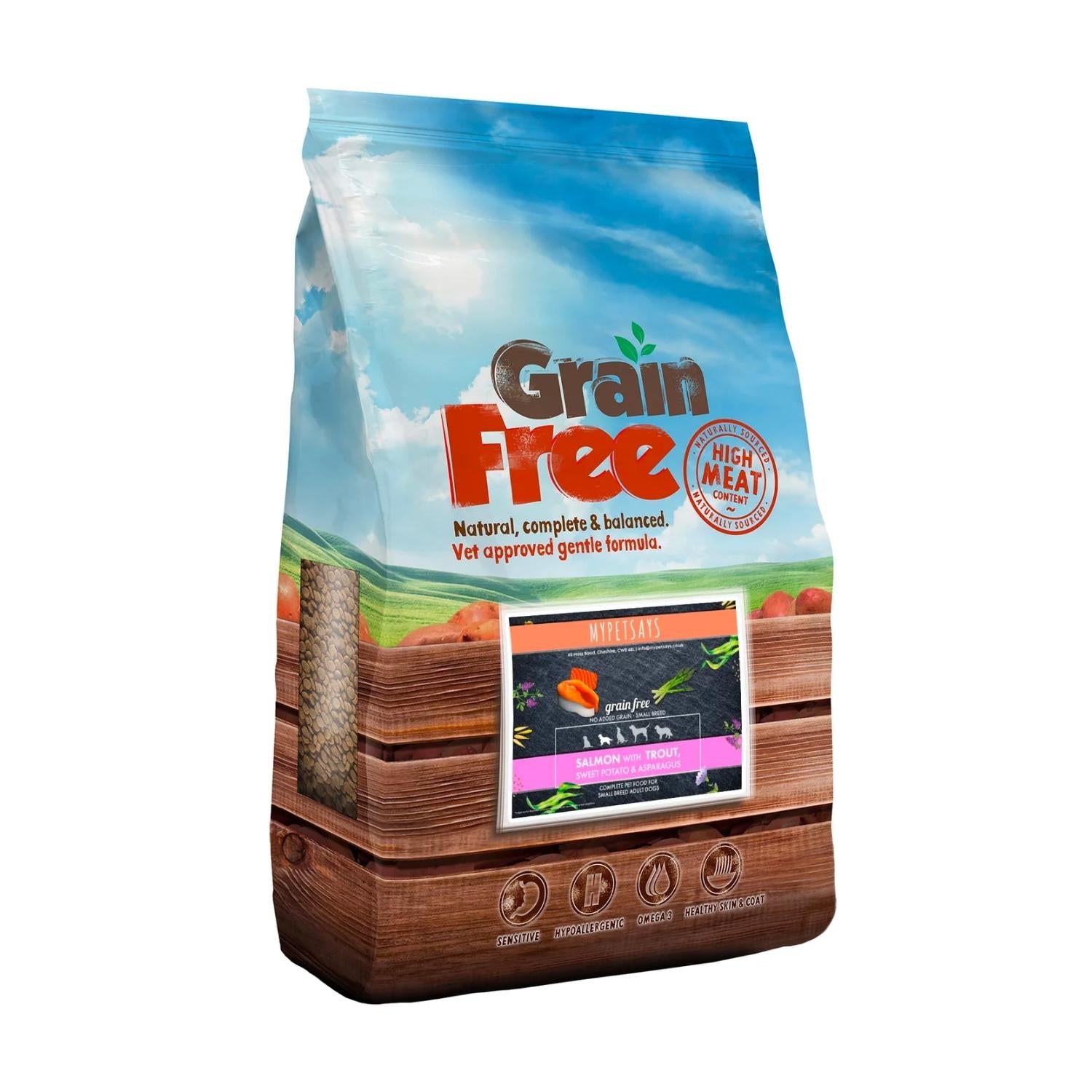 Grain Free Small Breed Dog Food - Salmon with Trout, Sweet Potato & Asparagus