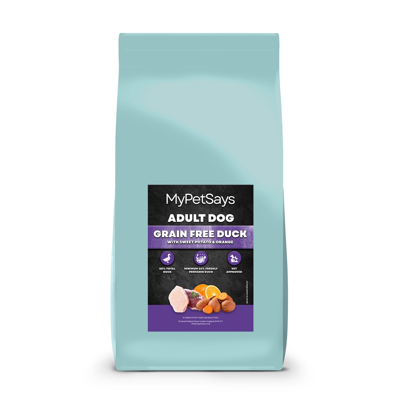 Grain Free Dog Food - Duck, Sweet Potato & Orange