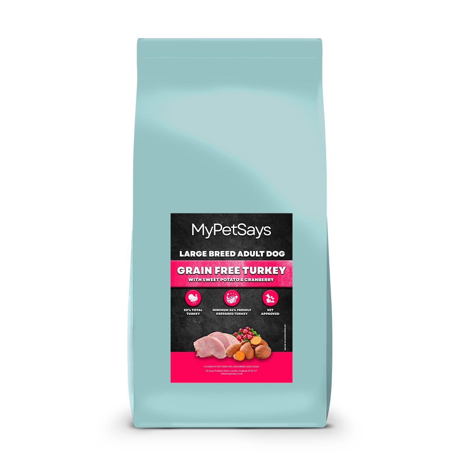 Grain Free Dog Food - Large Breed Turkey, Sweet Potato & Cranberry