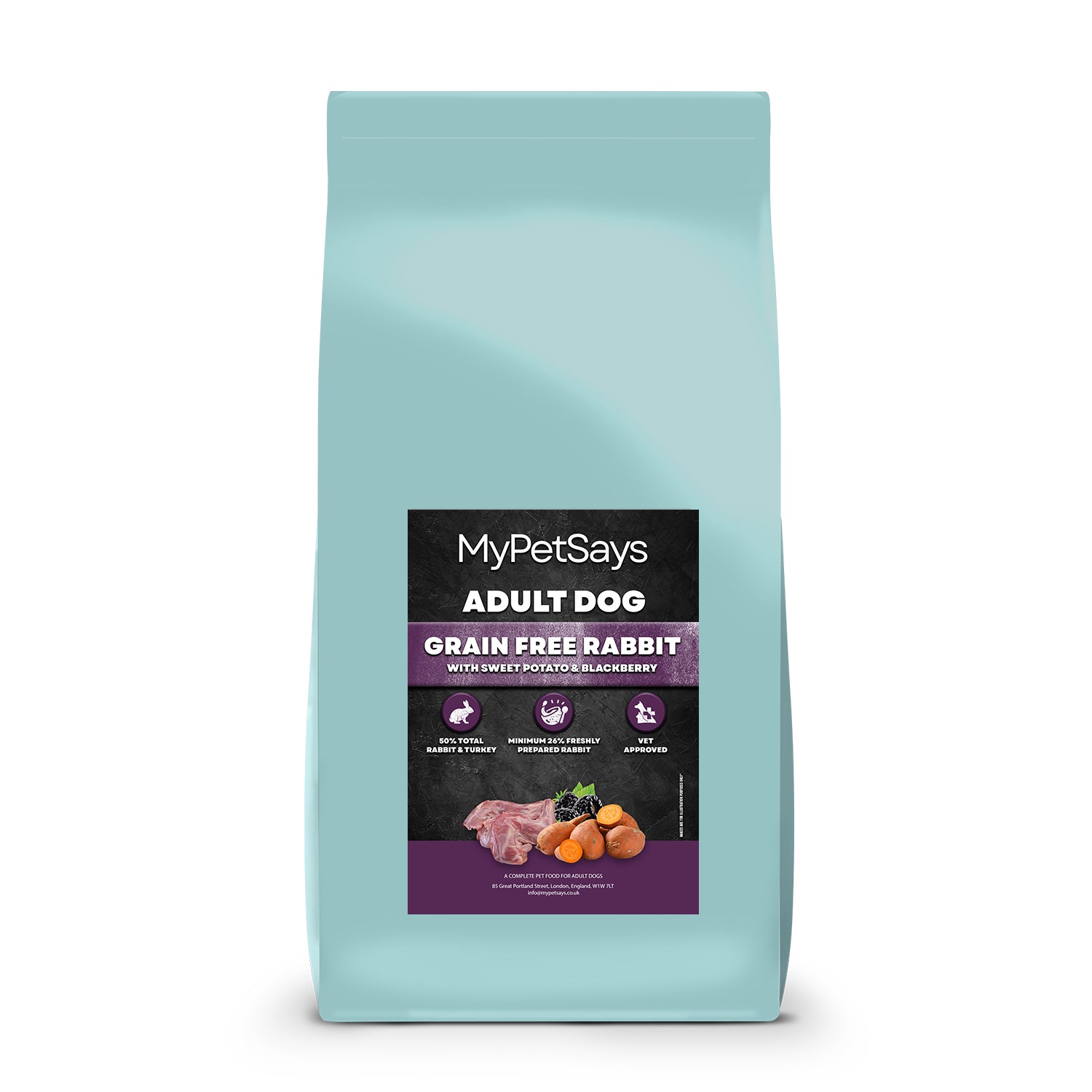 Grain Free Dog Food - Rabbit with Turkey, Sweet Potato & Blackberry