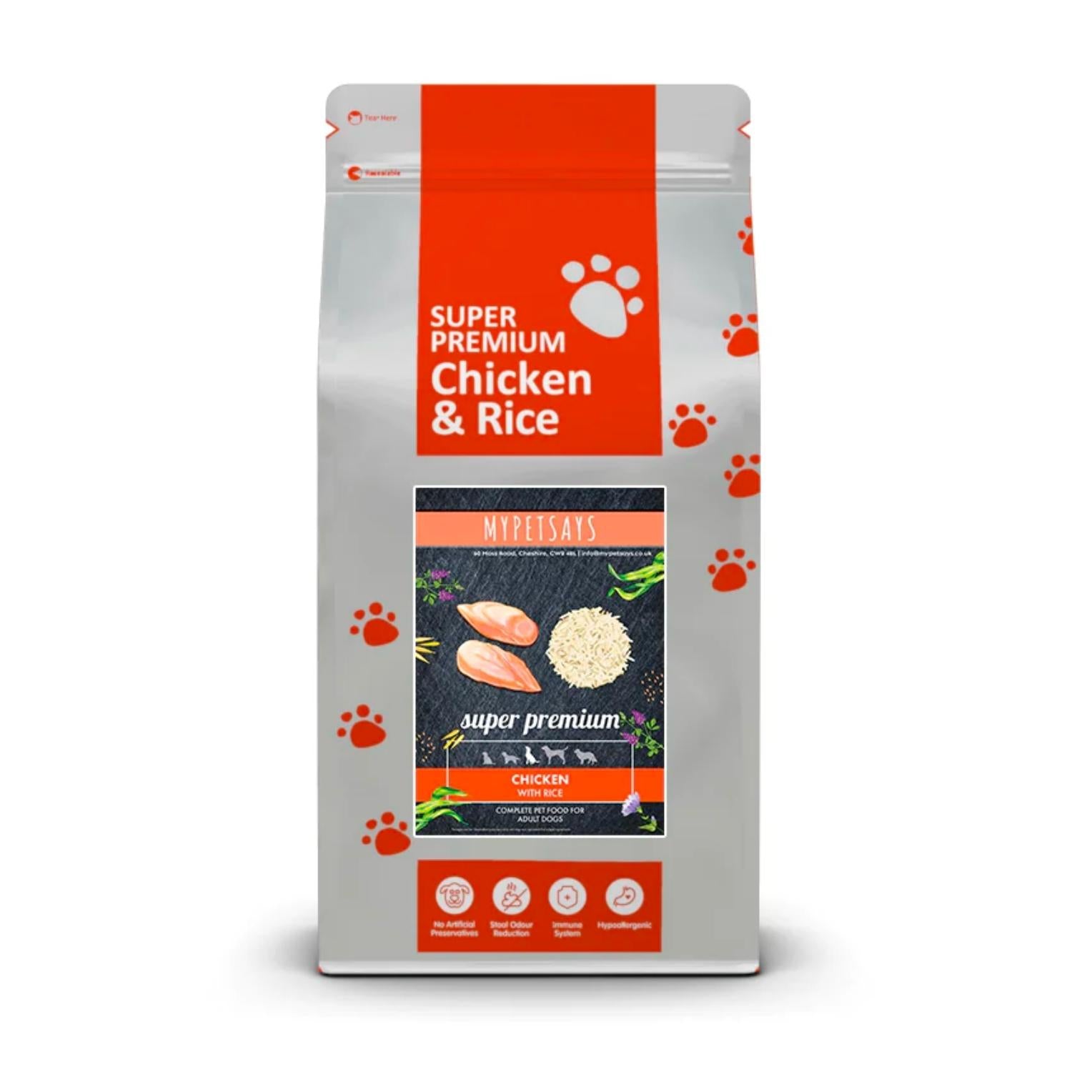 Super Premium Adult Dog Food - Chicken & Rice Cube