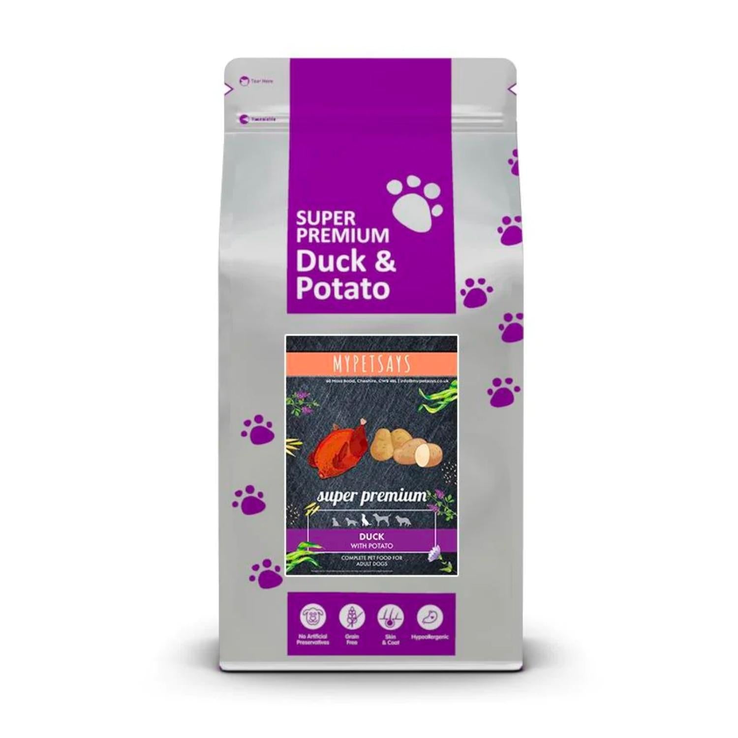 Super Premium Adult No Added Grain or Cereal Dog Food - Duck & Potato