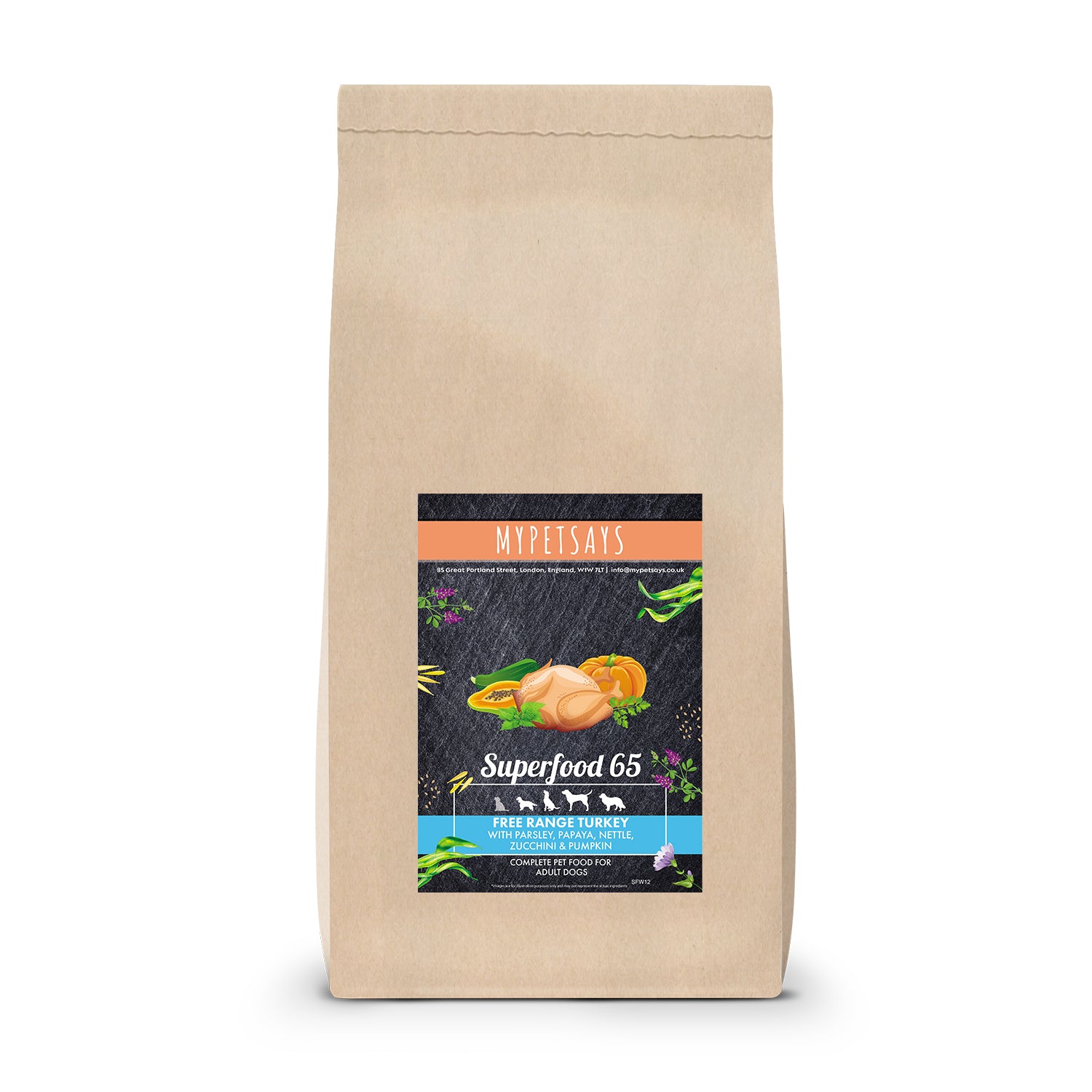 Superfood 65 Adult Dog Food - Free Range Turkey & Pork 15kg Bag