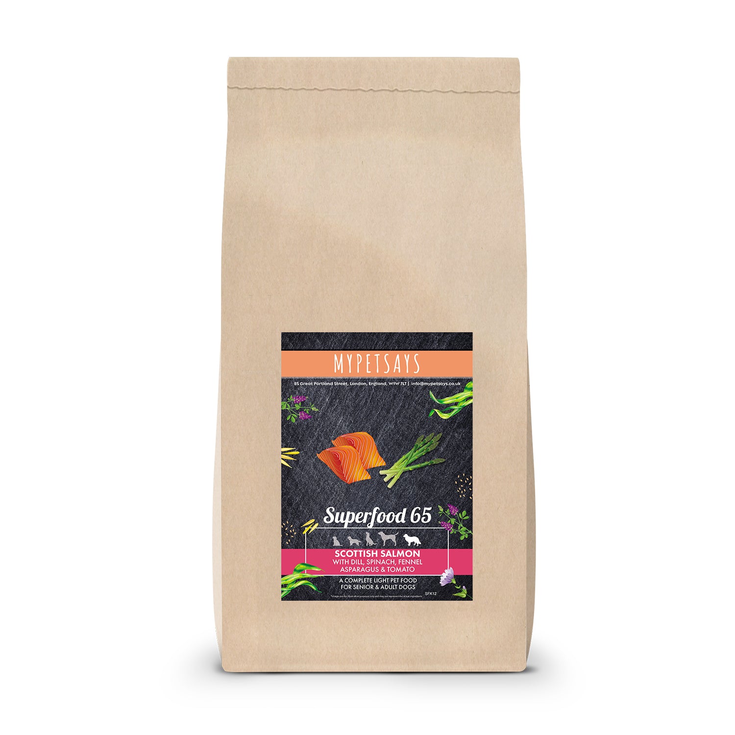 Superfood 65 Senior Light Dog Scottish Salmon 15kg bag