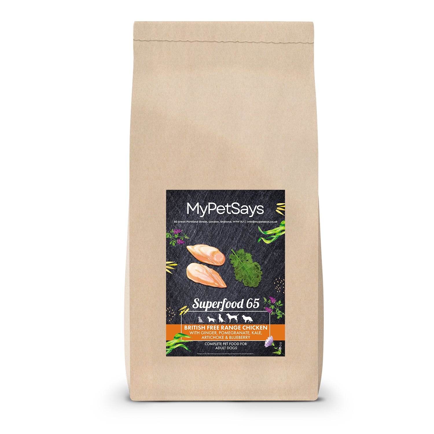 Superfood 65 Adult Dog Food - British Free Range Chicken 15kg Bag