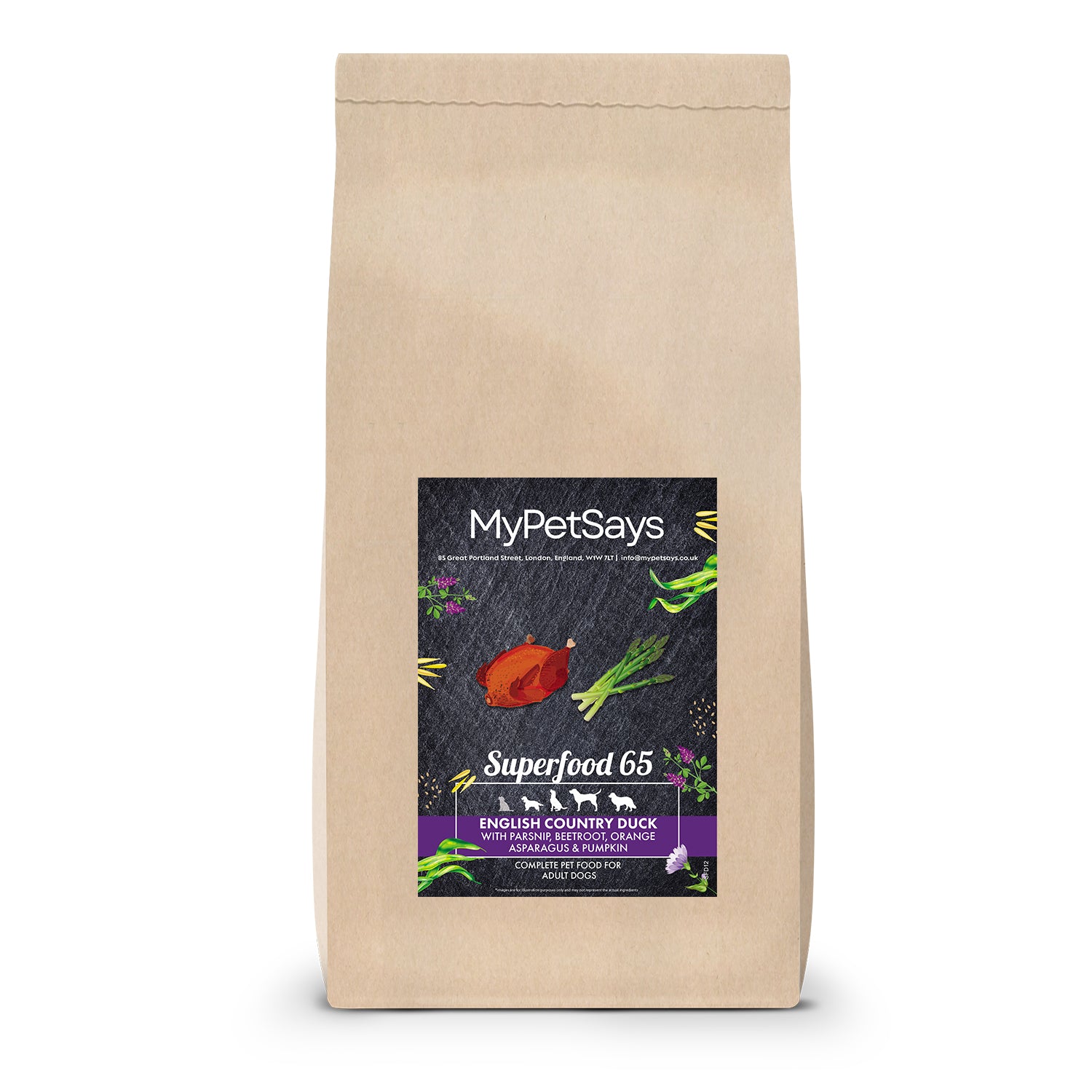 Superfood 65 Adult Dog Food - English Country Duck 15kg Bag