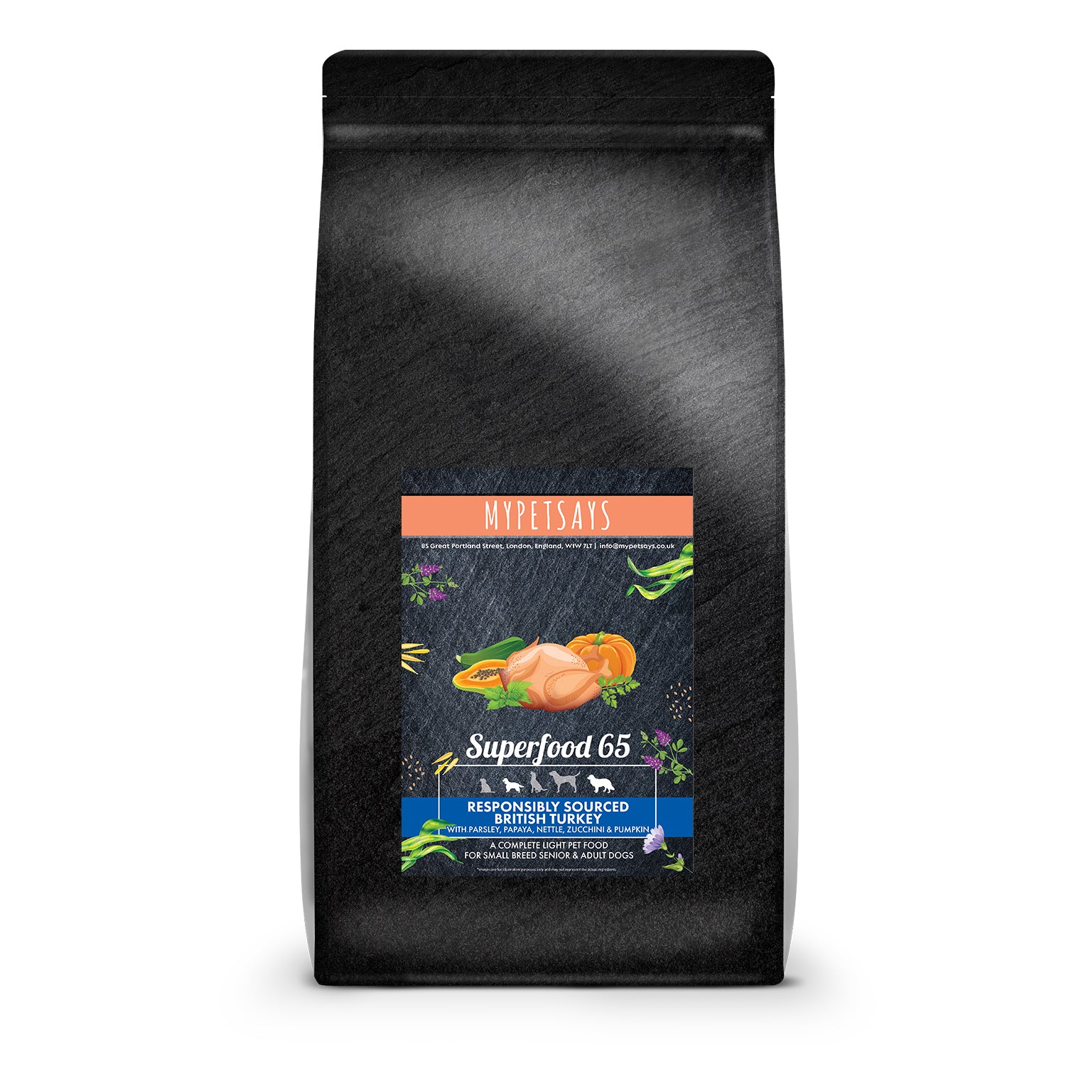 Superfood 65 Adult Dog Light/Senior Small Breed - Responsibly Sourced British Turkey & Pork