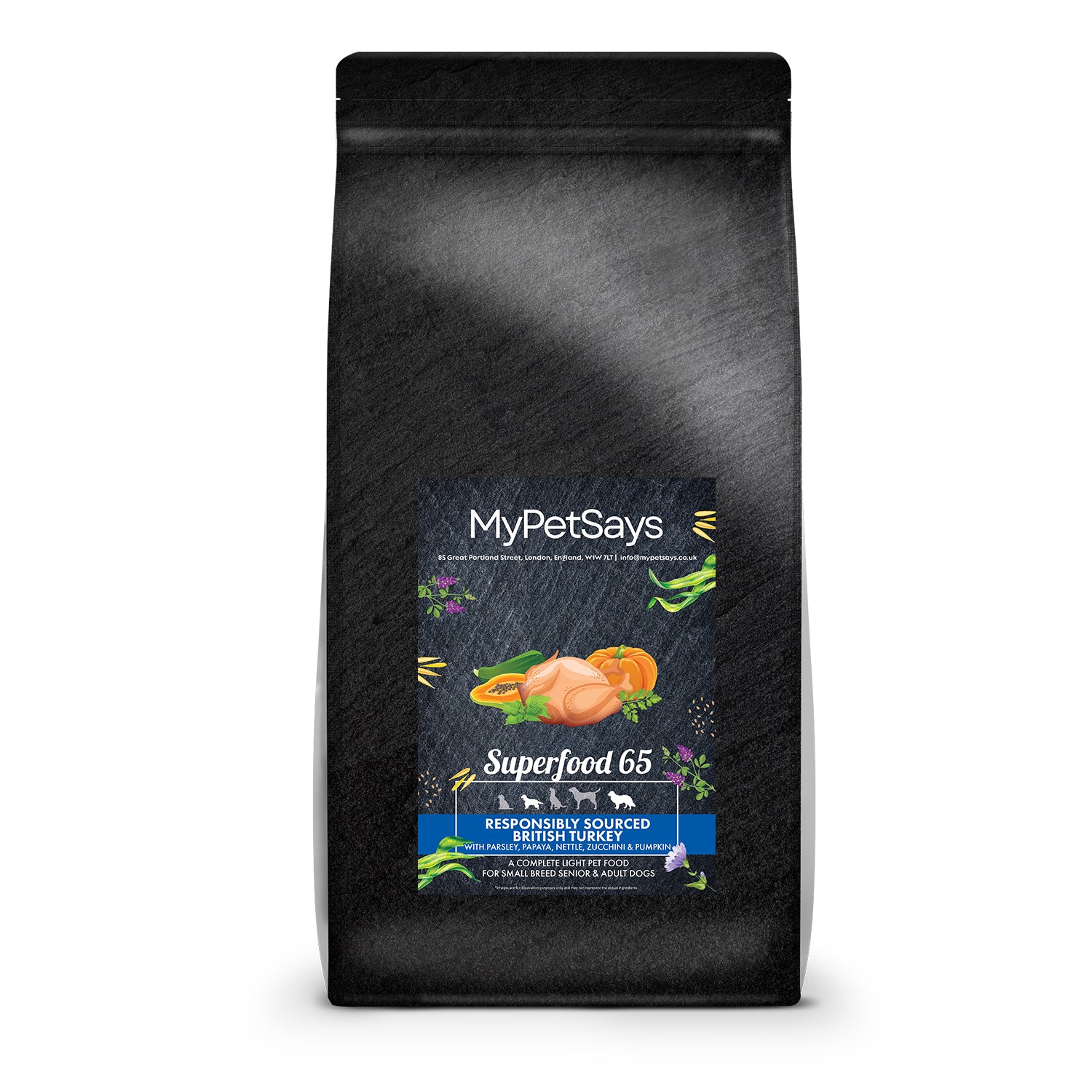 Superfood 65 Adult Dog Light/Senior Small Breed - Responsibly Sourced British Turkey & Pork